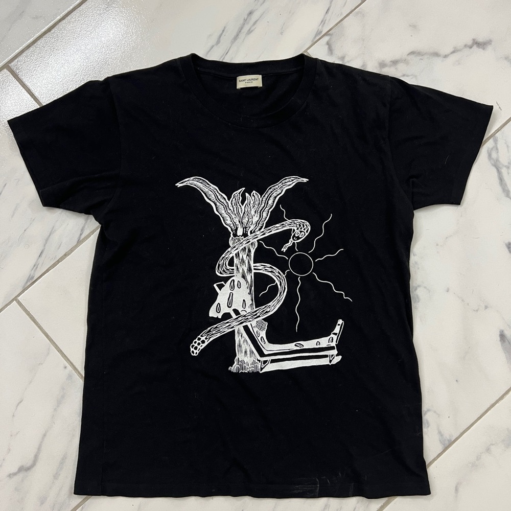 Men’s Yves Saint-Laurent Paris T-shirt Black Medium